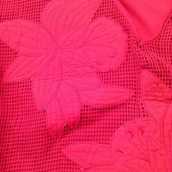 Vintage Diane Von  Furstenberg Net Cropped Top, PINK Cover-up Shirt, SWIM - Picture 2 of 6